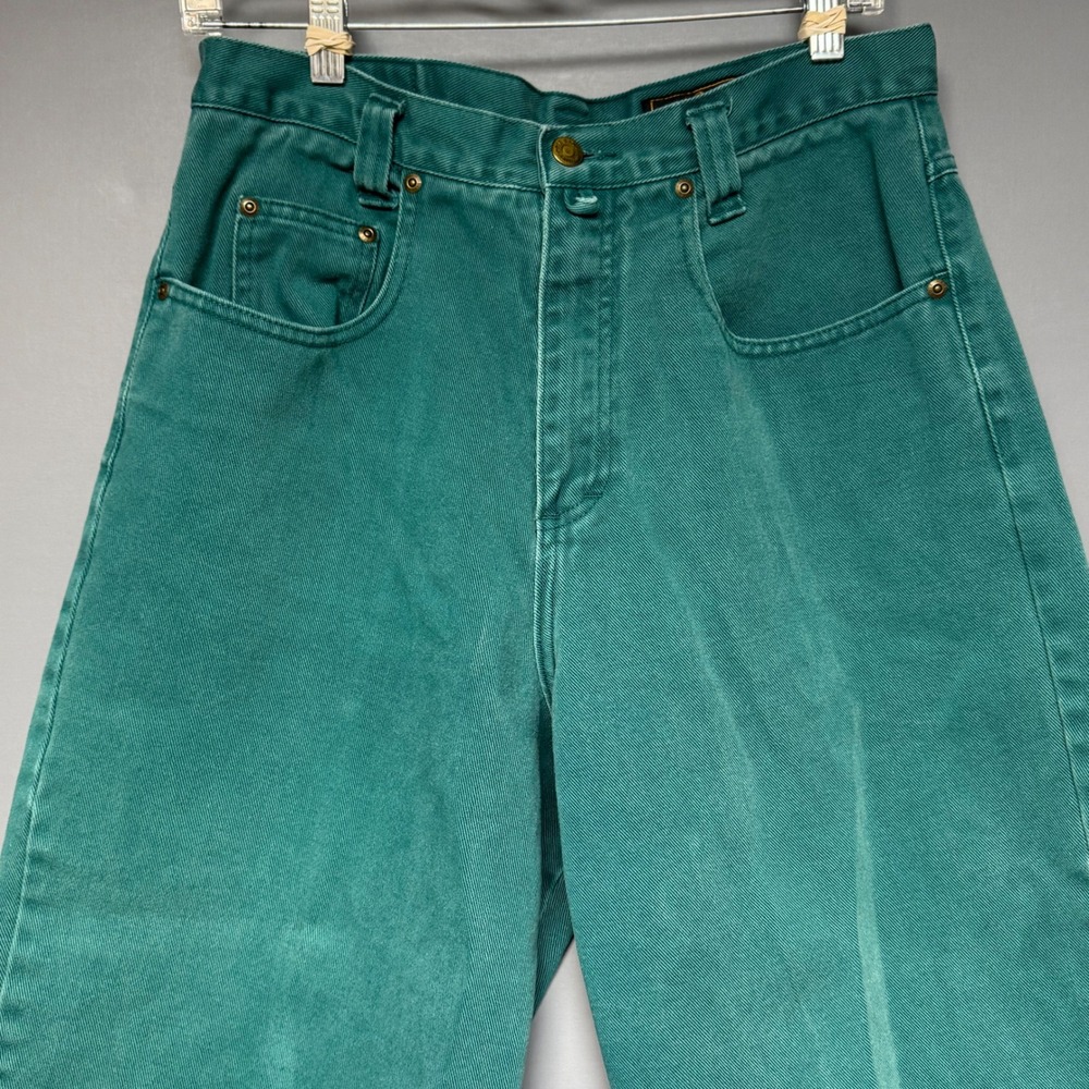 Eddie Bauer Vintage Green Denim High Rise Tapered Mom Jeans Womens 12 - Picture 3 of 7